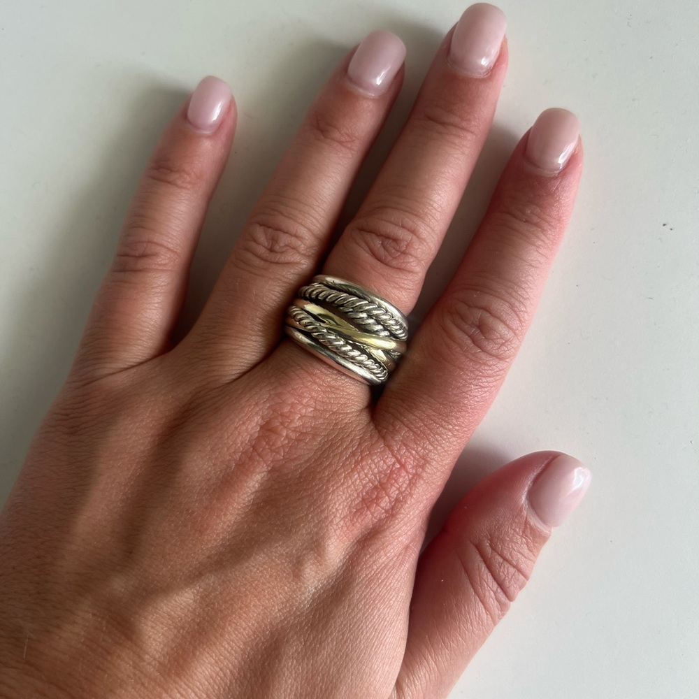 David Yurman Crossover Ring with 18 karat gold